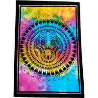 Purpledip Cotton Wall Poster Beach Throw 'Hamsa, Hand Of Fatima': Bohemian Wall Hanging Tapestry (20026)