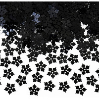 Embroiderymaterial Flower Shape Sequins Sitara For Craft And Embroidery 50Gm (Black, 8Mm)