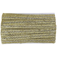 Embroiderymaterial 2.5 Cm Width Floral Gotta Pati Lace For Saree Border, Dress Designing, Blouse, Kurti, Dupatta, Embroidery, Diy & Craft (Light Gold, 17M/Roll)