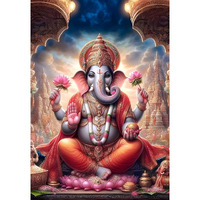 Lord Ganapati Murti Poster | Ganesh Poster Wall | Ganesh Sticker 3D | Natya Vinayaka Posters For Wall | Vinayakudu Sticker | Pillaiyar Sticker For Wall | Ganesha Poster For Wall Big Size For Room Decoration