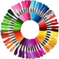 Aakriti Rainbow Cotton Embroidery Floss Skeins Friendship Bracelets Floss Embroidery Thread Cross Stitch Floss,Mixed Colour Thread For Diy Craft Work Color May Vary(25Pcs Embroidery Thread),40 Grams