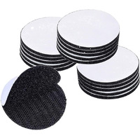 Ekeshvar Double Sided Hook Loop Dots Adhesive Sticky Back Coins Self Adhesive Fastener Interlocking Tape For Couch Cushions,Carpet, Stair Treads Carpet, Diy Craft, Round 2 Inch, Black (Set Of 10)