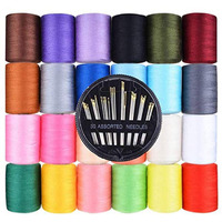Diy Crafts Design # No 2, Pack Of 30 Pcs, 30 Pcs Sewing Needles + Polyester Sewing Thread 24 Pcs 1000 Yards Each Spools For Sewing Thread Needl (Design # No 2, Pack Of 30 Pcs)