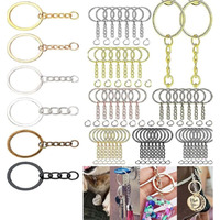 Diy Crafts 5 Chain+Key Chain, Silvery Electro, Swivel Clasps Set Metal Lanyard Snap Hook, Lobster Claw Clasps Keychain Rings Open Rings Eye Screws (5 Chain+Key Chain, Silvery Electro)