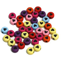 Beadsnfashion 500 Pcs Acrylic Round Heart Beads Multicolor 6Mm With 10 Mtrs Crystal String Elastic Cord For Jewellery Making, Diy Bracelets, Necklace, Key Chains And Kids Jewellery