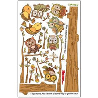 Jaamso Royals Owl And Tree Natural Home Decoration Self Adhesive Wall Sticker (60 Cm X 90 Cm)