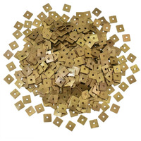 Embroiderymaterial Square Metal Sequins For Craft, Embroidery And Jewellery Making 100Gm (5Mm, Antique Gold)