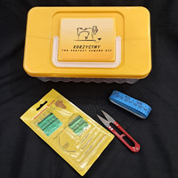 Korzystny 45 Reels Storage Sewing Supplies Organizer With 27 Needle Pack And Measure Tape And One Cutter Rectangular Empty Plastic Tailoring Accessories Box Thread Button Storage Needle Box Big Size 45 Spools Tailor Kit (Multi Color)