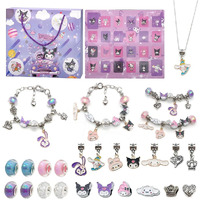 Patpat Kawaii Charm Bracelet Making Kit Diy Jewelry Making Craft Gift Set Kawaii Sanrio-Themed Bracelet Making Charm Beads Kit Diy Friendship Beacets, Necklace Craft Kit Christmas Gift For Girls