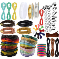 Diy Crafts 100Mtr, Multi Colour Kit, 101X Pcs Accessory 5X Pendent String/Cord Cotton/Satin/Hemp/Leather Mixed Item Lot Random Colour For Necklace/Bracelet/Anklet Othe (100Mtr, Multi Colour Kit)