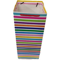 Flute Colourful & Designer, Bottle Gift Paper Bag, (Size- 12.5" X 5" X 5"), Pack Of 10 (Design_4)