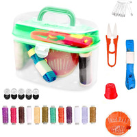 Funblast Sui Dhaga Kit  Needle And Thread Box, Double Layer Small & Portable Travel Sewing Kits Box, Thread Box Set, Tailoring Accessories, Emergency Stitching Kit  Random Color (Medium)