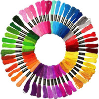 Aakriti Embroidery Floss Skeins  50 Assorted Light Shade Cotton Threads For Cross Stitch, Needlepoint, Jewelry Making, Tassels, And Crafts, 7M Each (1 Skein Per Color)  Multicolor Set