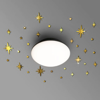 Vah- Kya Bat Hai !!Star Golden Acrylic Mirror Celling 3D Sticker For Living Room Bedroom Office Decoration(30 Pcs)