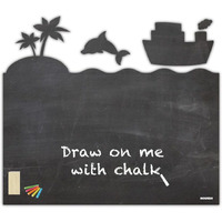 Nourish - 25X22Inches Blackboard Wall Sticker Removable Decal With 6 Free Chalks And 1 Duster