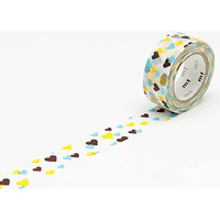 Mt Washi Masking Tape Kids Series, 15 Mm X 7 Mtrs Shade - Motif Heart, (Pack Of 1)