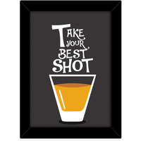 Tied Ribbons Alcohol Shot Humour,Typography, Motivation Quote Wall Hanging Framed Poster For Living Room -Multicolour