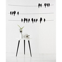 Asmi Collections Pvc Wall Stickers Beautiful Black Birds