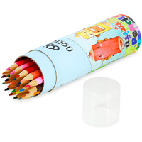 Glun 24 Shades Pencil Color Set In Round Box, Complete Drawing & Coloring Pencil Set, Round Box For Artists, All-In-One Artist Pencil Kit For Professional Doodling And Art Projects