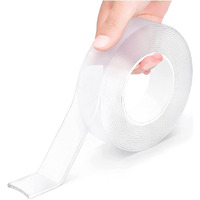 Xsource Double Sided Tape Heavy Duty Multipurpose Removable Clear & Tough Mounting Tape Sticky Adhesive Reusable Strong Wall Tape Picture Hanging Strips Poster Carpet Tape (Extra Large 9.85Ft) (1)