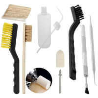 Diy Crafts Design No #2, Needle & Brush Set,  11Pcs Airbrush Spray Gun Nozzle Cleaning Repair Tool Kit Needle & Brush Set Bru (Design No #2, Needle & Brush Set)