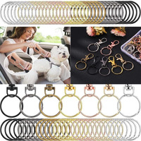 Diy Crafts 50 Only Kerings, White Nickel, Jewellery Making Item Accessory For Swivel Clasps Metal Lanyard Snap D Hook, Lobster Claw Clasps Keychain Rings (50 Only Kerings, White Nickel)