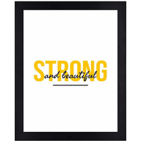 Interio Crafts Strong And Beautiful Motivational Quote Poster  Inspirational Wall Art For Home, Office, Gym, Or Bedroom  Empowering Decor Gift (Frame 13X10 Inches, Black) - Framed