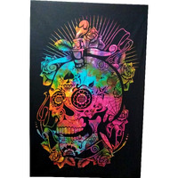 Purpledip Cotton Wall Poster Beach Throw 'smiling Death': Bohemian Wall Hanging Tapestry (20025)