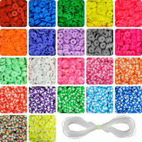 Indikonb Polymer Rubber Disc Beads - 3850 Pcs, 6Mm, Multicolour Pack Of 22 | Diy Jewelry Making, Craft Supplies For Bracelets, Necklaces | Vibrant Colors For Creative Projects