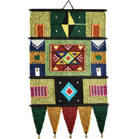 Varunavi Handloom Cotton Wall Hanging For Home Wall Decor Tapestry 18" X 32" Rangoli