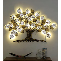 World Decor Led Pan Tree Mini Decorative Metal Wall Art And Wall Sculpture For Living Room,Cafe Restaurant,Etc.