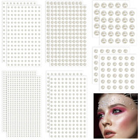 Maycreate 1980Pcs Pearl Stickers For Art And Craft Self-Adhesive Faux Pearls Sticker Gems For Hair, Face, Eye, Nail, Makeup, Diy Crafts - Assorted Sizes