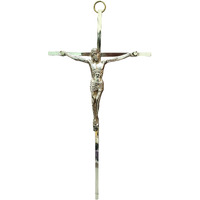 Pure Source India Brass Jesus Christ Cross Statue, Wall Hanging, Christmas And New Year Gifts, 10 X 5 X Inch, Gold