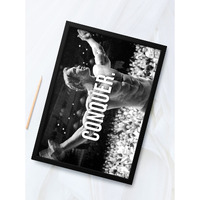Since 7 Store Arnold Schwarzenegger Conquer Quote Framed Poster (8X12 Inches) For Motivation, Positivity & Inspiration/Room Decor/Gifting/Motivational Quotes/Gym