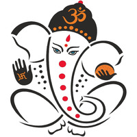 Decals Design 'Black Lord Ganesha' Wall Sticker (Pvc Vinyl, 60 Cm X 60 Cm, Black)