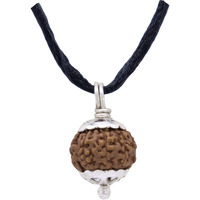 Shivaratna 8 Mukhi Rudraksha Made In Silver Metal Lab Certified (Origin - Java) Hand Picked Matured Rudraksha Bead