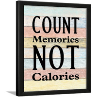 Chaka Chaundh - Kitchen Quotes Wall Frames - Dining Quotes Frame - Count Memories Not Calories - Kitchen Quotes Framed Posters - Dining Quotes Frames For Room & Hall - (14 X 11 Inches) (Food Calories - Vintage - Multicolor)