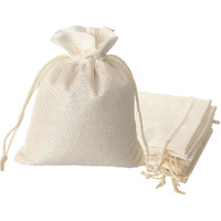 Lifekrafts Cream White Jute Linen Pouches Birthday And Party Favour Bags Potlis For Functions, Baby Showers, Candy Bags Size-15X20 Cm (Pack Of 20)