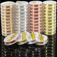 Diy Crafts Pack Of 10 Roll, Regular, New 0.3/0.4/0.5/0.6/0.8/1Mm Silver Gold Copper Wire Craft Beads Rope Beading Wire For Bracelet Neckla(Pack Of 10 Roll, Regular)