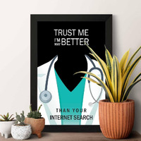 Artinkart- Doctor Trust Framed Posters For Hospital Opd, Clinic, Pharma, Hospital, Dentist Poster With Frame For Wall Decoration, Motivational Quotes Wall Frames (Synthetic Wood, 9.5X13.5 Inch)