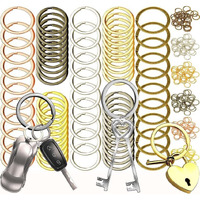Diy Crafts 90 Pcs, Antique Gold, Keychain Rings Set Including Choice Colors Flat Split Key Chain Rings And Open Jump Rings For Home Car Keys Attachment, Arts Crafts A (90 Pcs, Antique Gold)