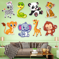 Zyozique Jungle Theme Birthday Cardstock Cutout With Glue Dot For Kids Theme For Baby Shower Happy Birthday Decorations Supplies (Pack Of 9)