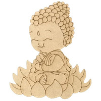 Prokart Mandala Baby Buddha Cut Design For Art And Craft | Art Decor Mdf Base For Diy | For Decorations, Festival Gift, Wedding Decorations 8. Inch
