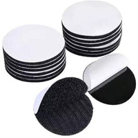 Nishiv 10 Pcs Double Sided Hook Loop Dots Adhesive Sticky Back Coins Self Adhesive Fastener Carpet Stair Treads Carpet Craft Interlocking Tape For Couch Cushions Round Home-Office Use