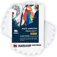 Townbus - 50 Nos Of Glossy White Cardstock Paper | For Arts & Crafts, Greeting Cards, Jewel Cards, Posters, Scrapbookings And Diy Projects