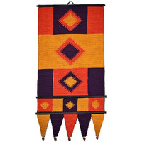 Varunavi Cotton Handloom Wall Hanging Tapestry | Living Room | Home Decor Items, Multicolor (Large 18"X35")