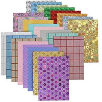 Shop Buzz 80 Gsm Pack Of 10 Card Designer Holographic Sheets And Designs A4 Size - For Arts & Crafts, Scrapbooking, Paper Decorations - Randomly Picked Colors Free 2 Shagun Card, Multicolour