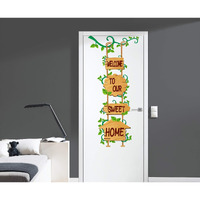 Decals Stock Pvc Sweet Home Quote Design Wall Door Sticker (Multicolour)
