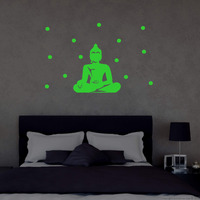 Dreamkraft Glow-In-The-Dark Buddha Radium Stickers - Night Stickers For A Calming & Glowing Living Room