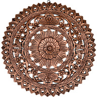 Xelda Mdf Wall Decoration Panel- 60X60 Cm Decorative Wood Carving Wall Art With Floral Design For Living Room, Bedroom, Office, Modern & Elegant Wall Hanging (Black Copper)